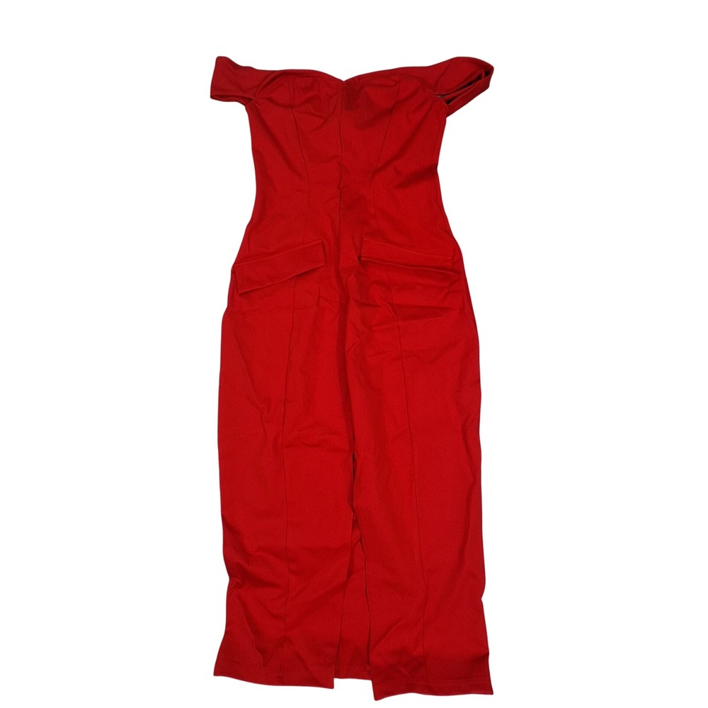 XXTAXN Bodycon Midi Dress‎ Womens Small Red Off The Shoulder Formal Party Split